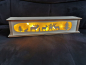 Preview: Schwibbogen Unterstellbank"Rehe an der Futterkrippe und Schneemannfiguren"48 x 10 x 13 cm mit LED, Batterie u. Netzbetrieb
