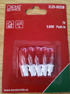 5 Ersatzkerzen weiss für 35er Lichterkette 7V, 0,98Watt
