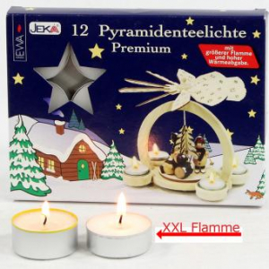 12er Pack Pyramieden Teelicht mit extra großer Flamme