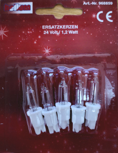 Ersatzkerzen für 10er Hellum Lichterkette, weiss!