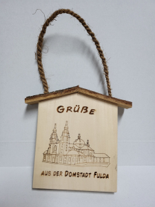 Rindenhaus mit Kordel "Motiv Fuldaer Dom"
