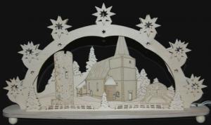 Florenbergkirche mit Turm und Denkmal: