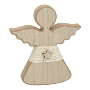Aufsteller Engel aus Holz - natur, braun Größe 1