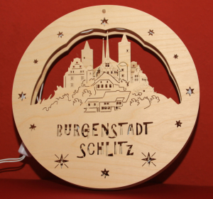 Fensterbild "Schlitz Beleuchtet" d= ca. 340mm Beleuchtet 4 mm