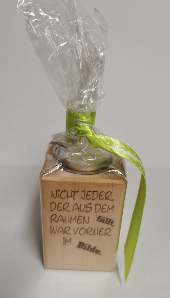 Dekorativer Kerzenständer "Erle Natur" mit diversen Texten...