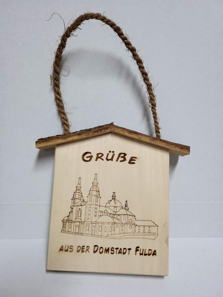 Rindenhaus mit Kordel "Motiv Fuldaer Dom"