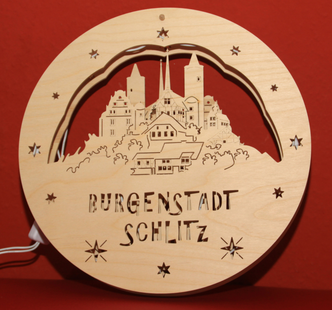 Fensterbild "Schlitz Beleuchtet" d= ca. 340mm Beleuchtet 4 mm