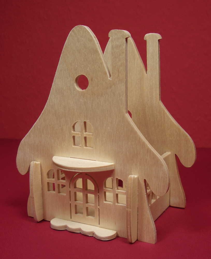 Decoratives Lichthaus, mit Teelicht Beleuchtung, Größe 1