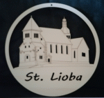 Fensterbild gelasert: "Grabeskirche Hlg. Lioba" d= 217 x 4mm