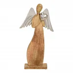 Engel mit Flügeln/Herz aus Holz/Metall