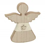 Aufsteller Engel aus Holz - natur, braun Größe 1